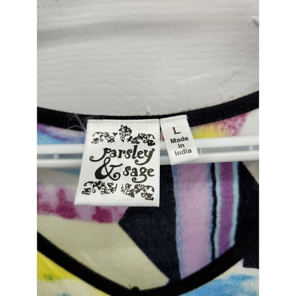 Parsley & Sage Sleeveless Tunic Tank Top Boho Art To Wear Size L - Picture 3 of 9